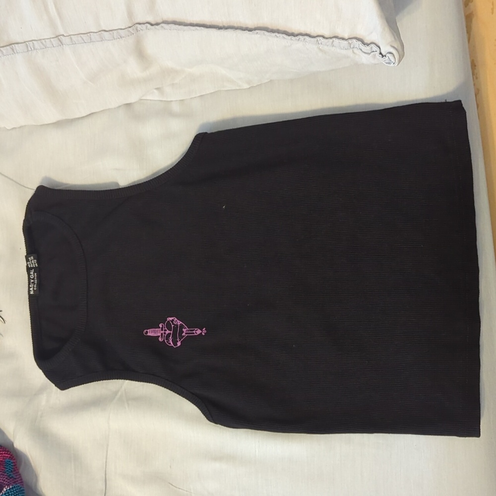 Nasty Gal rib Knife WhimsiGoth Cropped Tank top-sz 8